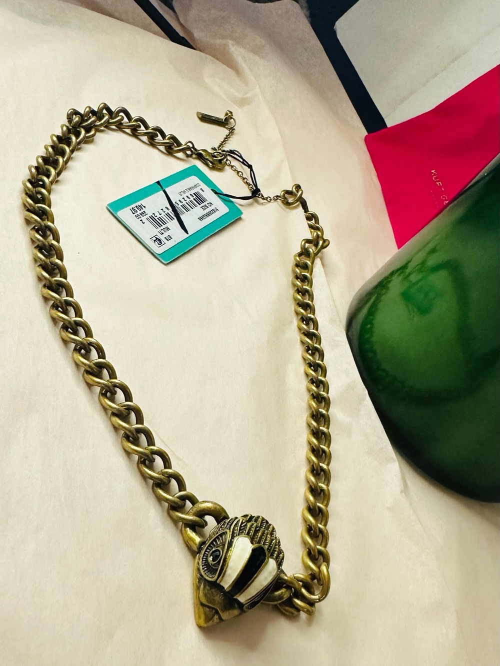 NWT Eagle Curb Chain Collar Pendant Necklace Kurt Geiger
